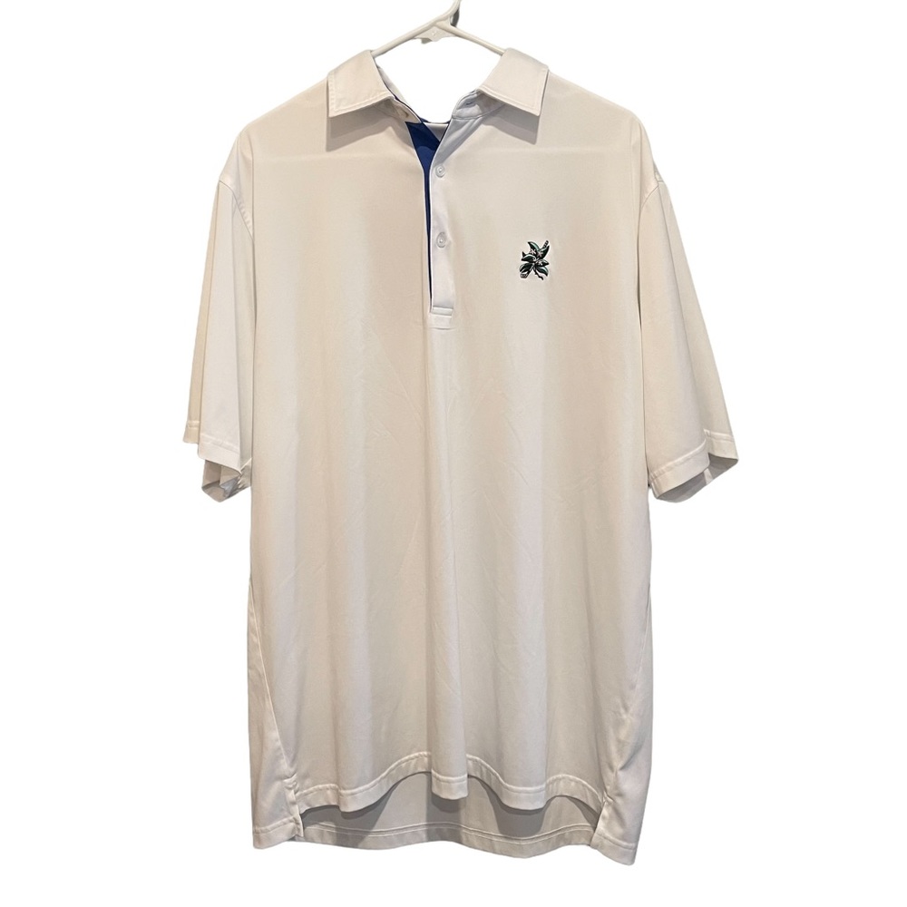 Donald Ross White Performance Golf Polo. Size L